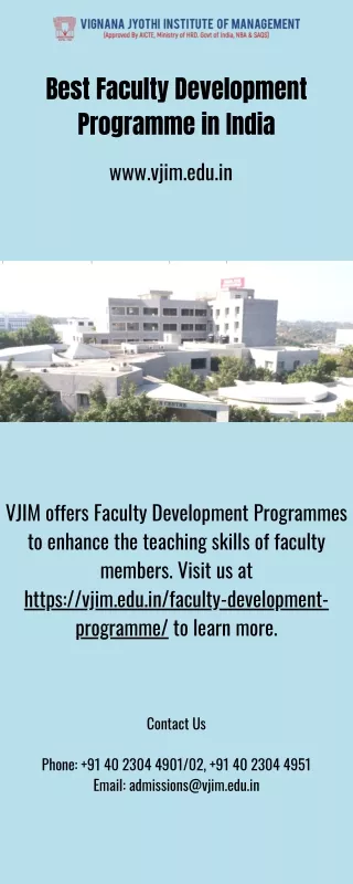 Best Faculty Development Programme in India - Vjim.edu.in