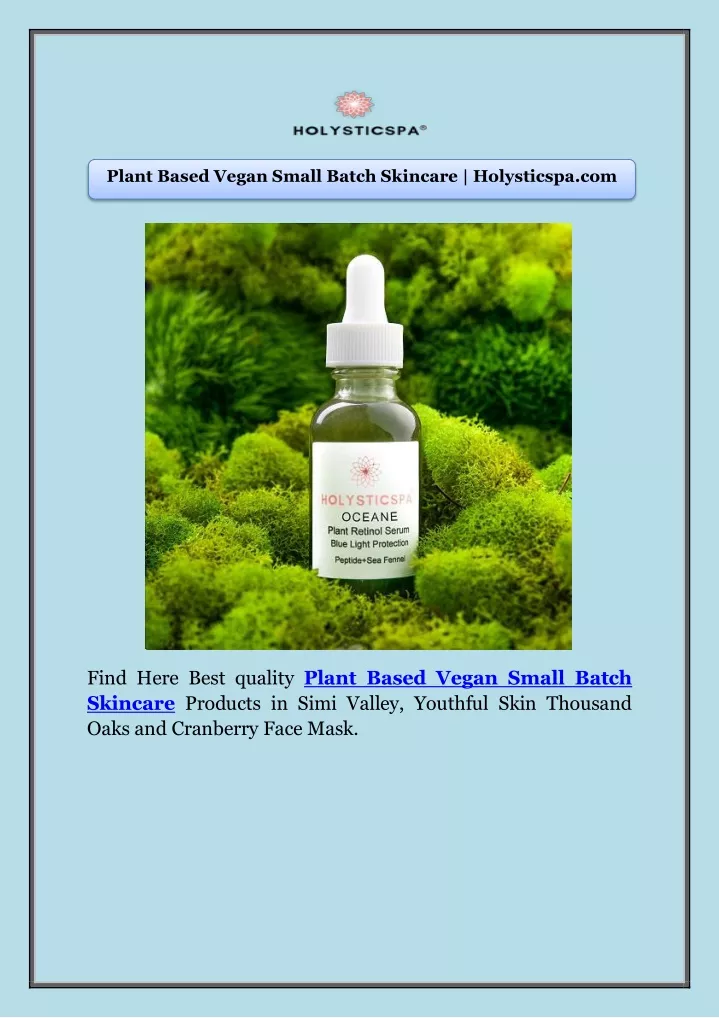 plant based vegan small batch skincare