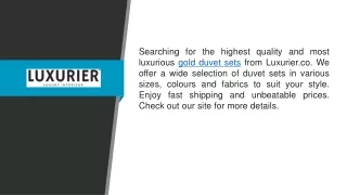 Gold Duvet Sets  Luxurier.co
