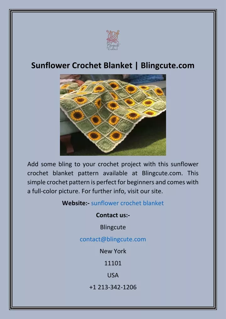 sunflower crochet blanket blingcute com