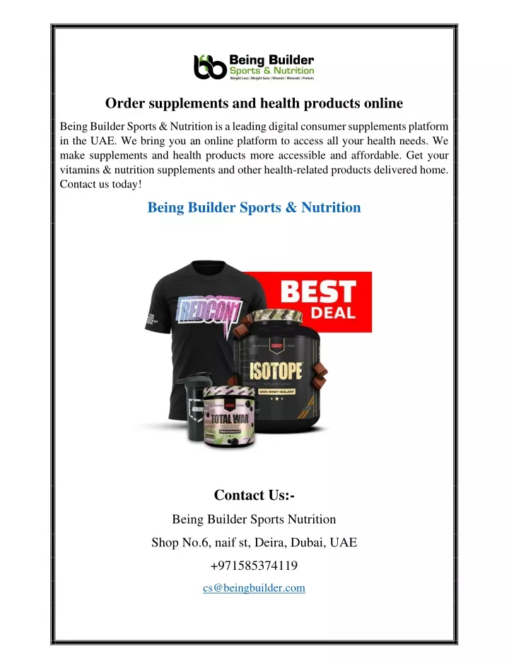 order supplements and health products online