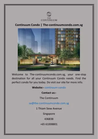 continuum condo the continuumcondo com sg