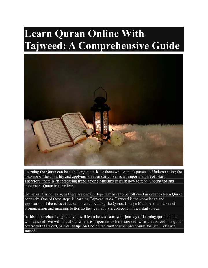 learn quran online with tajweed a comprehensive