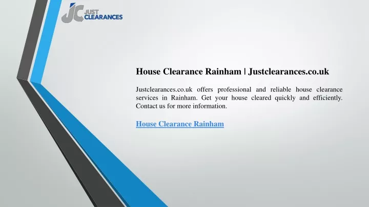 house clearance rainham justclearances
