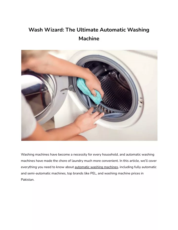 wash wizard the ultimate automatic washing machine