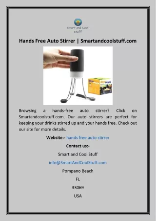 Hands Free Auto Stirrer  Smartandcoolstuff