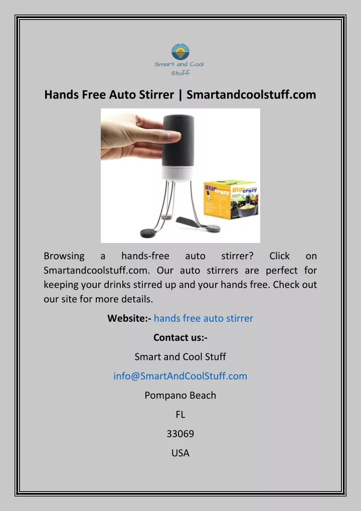 hands free auto stirrer smartandcoolstuff com