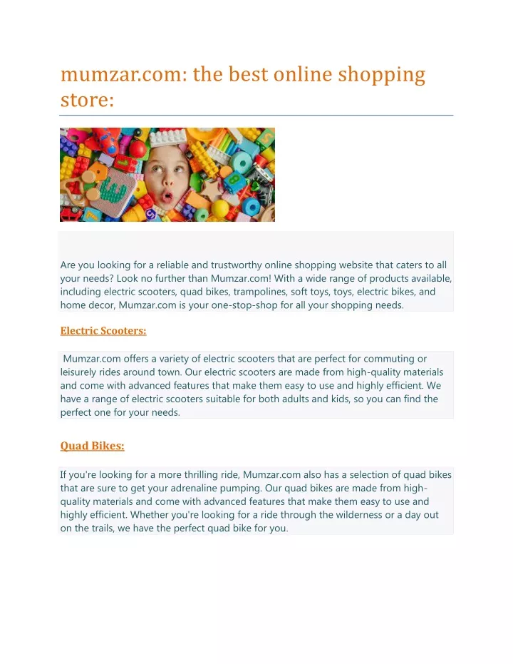 mumzar com the best online shopping store