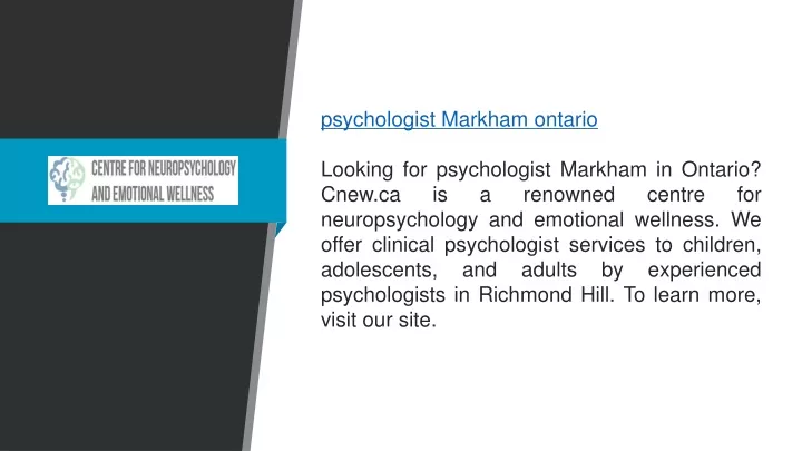 psychologist markham ontario looking