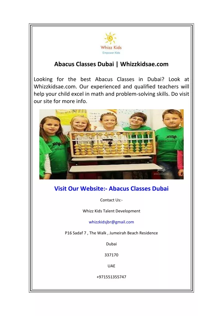 abacus classes dubai whizzkidsae com