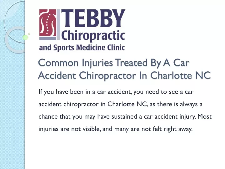 common injuries treated by a car accident chiropractor in charlotte nc