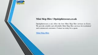 Mini Skip Hire  Dpskiphireessex.co.uk