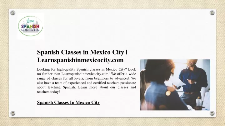 spanish classes in mexico city