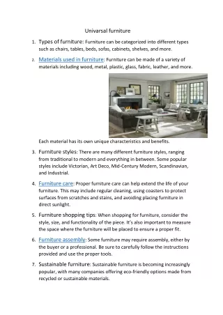univarsal furniture