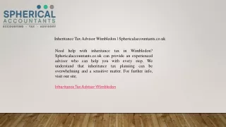 Inheritance Tax Advisor Wimbledon  Sphericalaccountants.co.uk