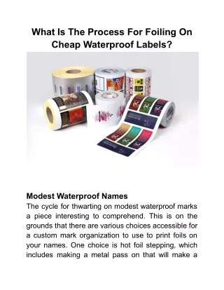 what is the process for foiling on cheap
