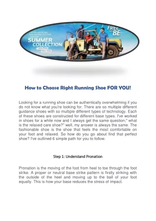 Content- How to Choose Right Running Shoe