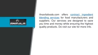 anavilafoods com offers contract ingredient