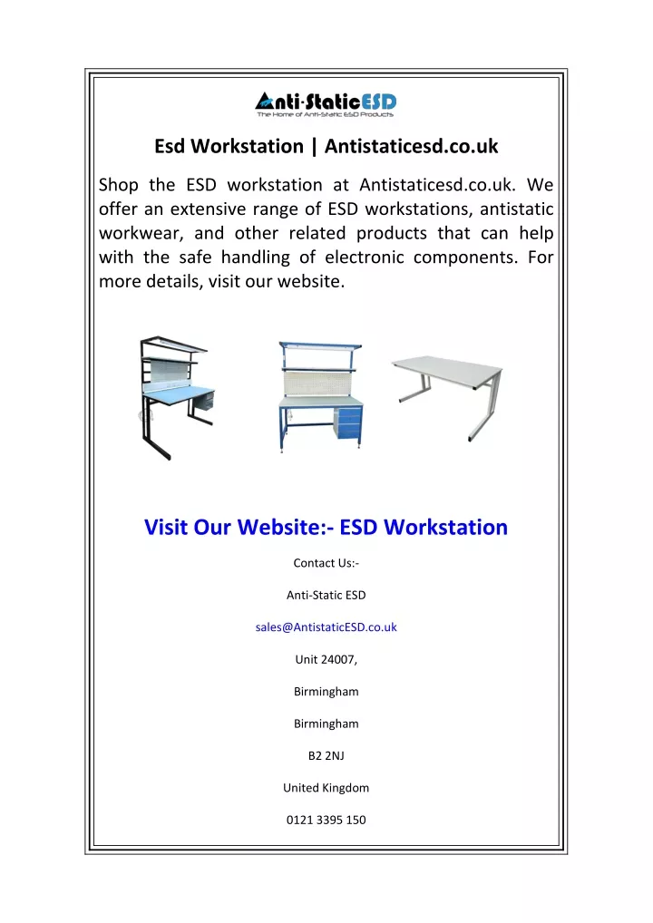 esd workstation antistaticesd co uk