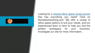Shared Office Space Rental Service  Nomadscoworking.com