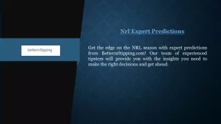 Nrl Expert Predictions Betternrltipping.com
