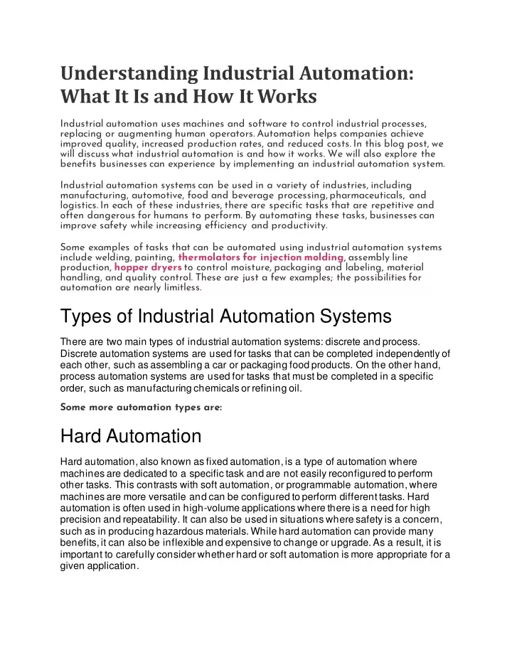 understanding industrial automation what