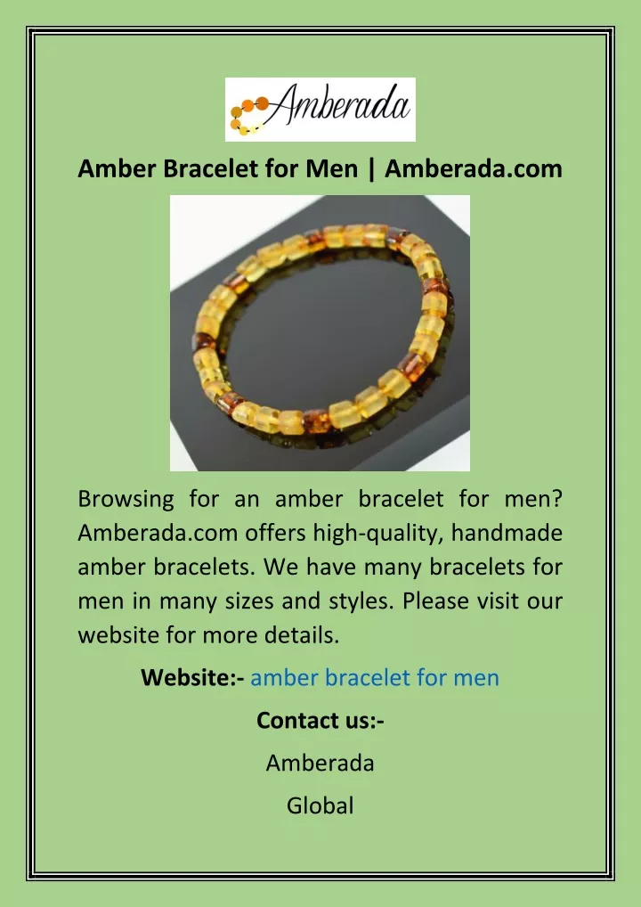 amber bracelet for men amberada com