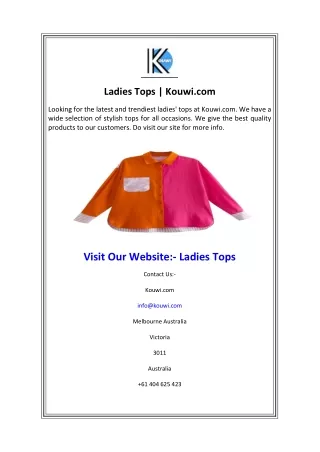 Ladies Tops  Kouwi.com