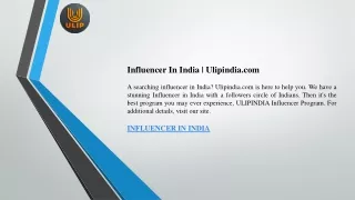 Influencer In India  Ulipindia.com