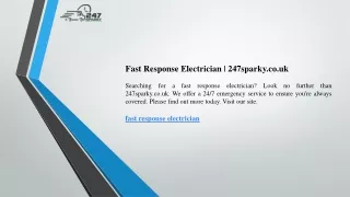 Fast Response Electrician 247sparky.co.uk
