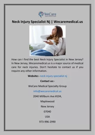 neck injury specialist nj wecaremedical us