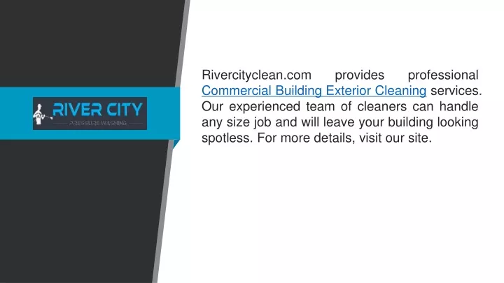 rivercityclean com provides professional