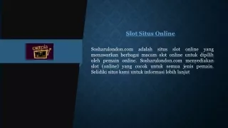 Slot Situs Online Sosharulondon.com