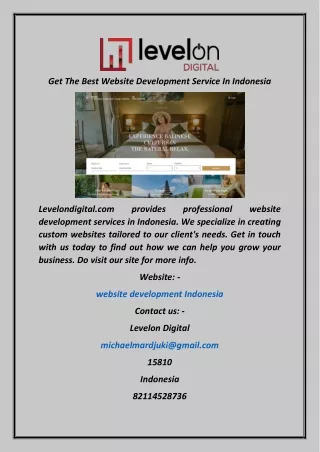 Get The Best Website Development Service In Indonesia