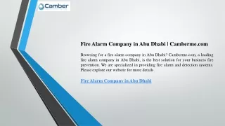 Fire Alarm Company in Abu Dhabi  Camberme.com