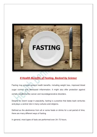 8 health benefits of fasting backed by science