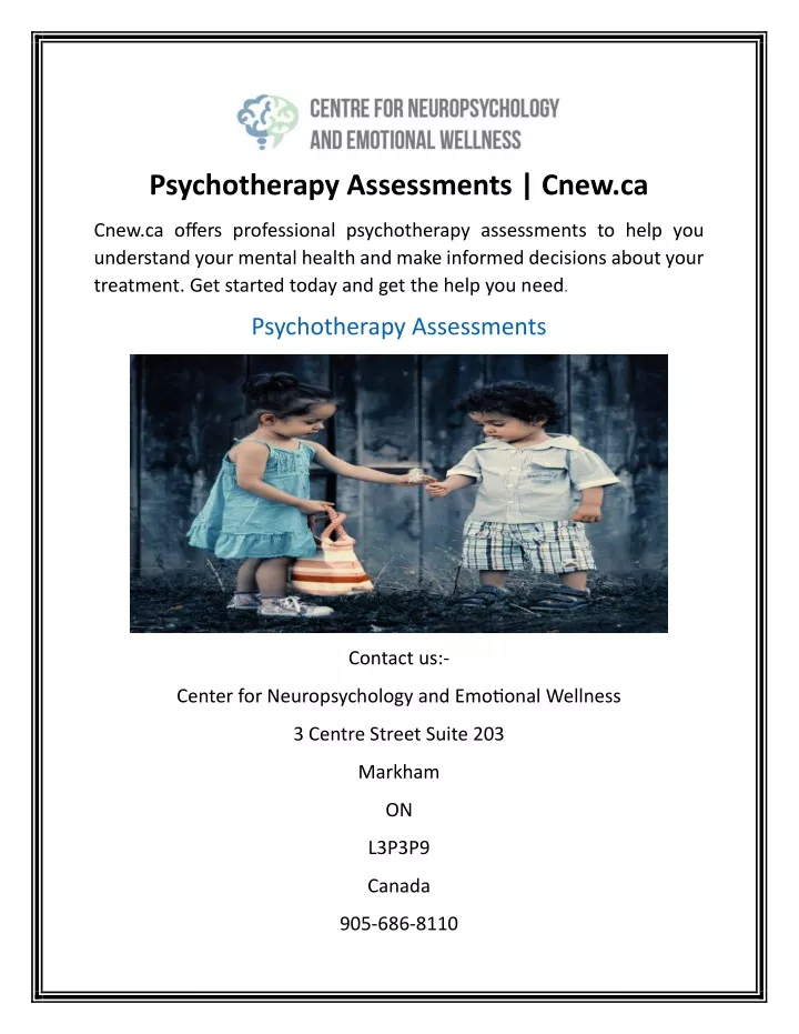 psychotherapy assessments cnew ca
