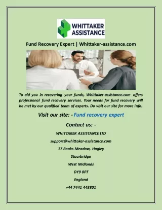 fund recovery expert whittaker assistance com