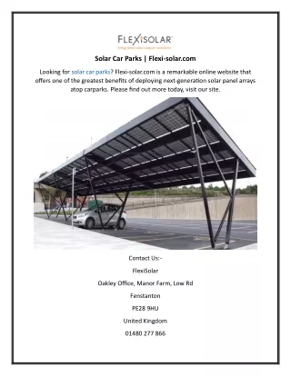 solar car parks flexi solar com