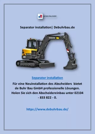 Separator installation| Debuhrbau.de
