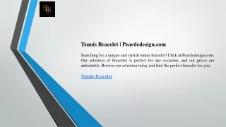 Tennis Bracelet  Peardedesign.com