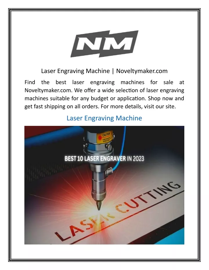 laser engraving machine noveltymaker com