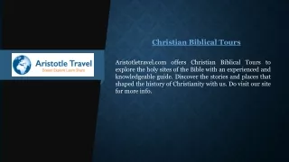 Christian Biblical Tours  Aristotletravel.com