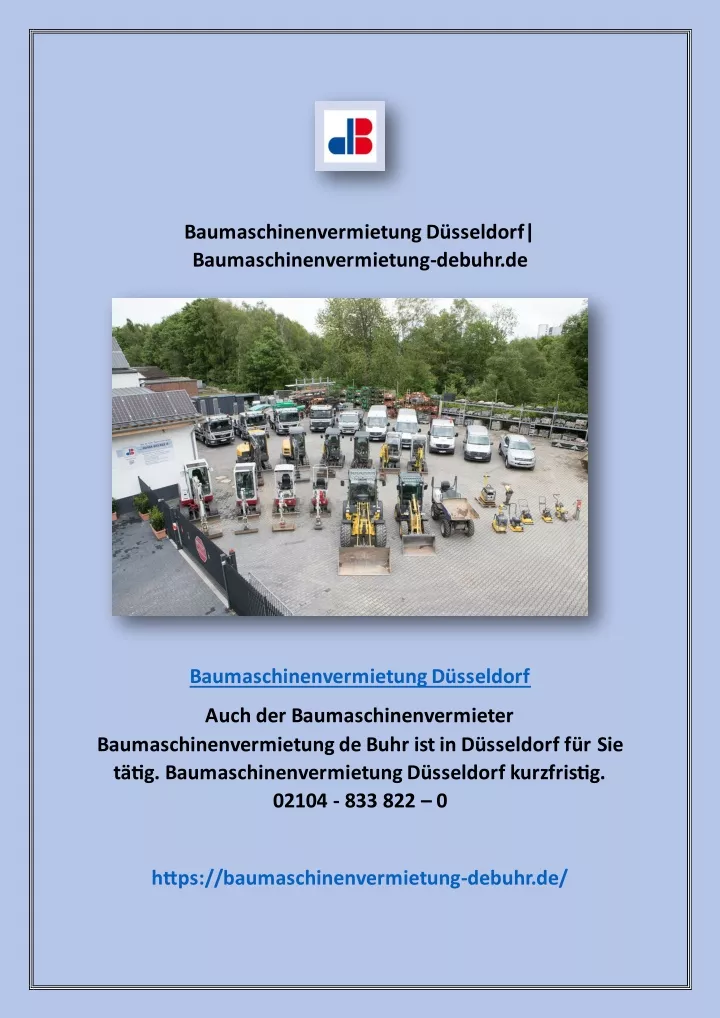 baumaschinenvermietung d sseldorf