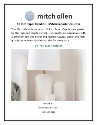 18 Inch Taper Candles | Mitchalleninteriors.com