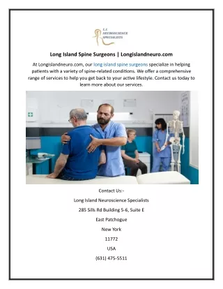 Long Island Spine Surgeons  Longislandneuro.com;;
