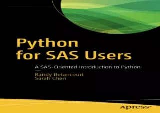 [DOWNLOAD PDF] Python for SAS Users: A SAS-Oriented Introduction to Python full