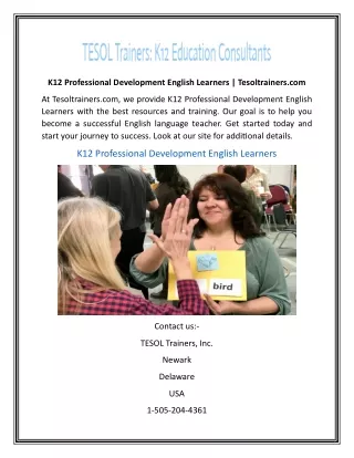k12 professional development english learners