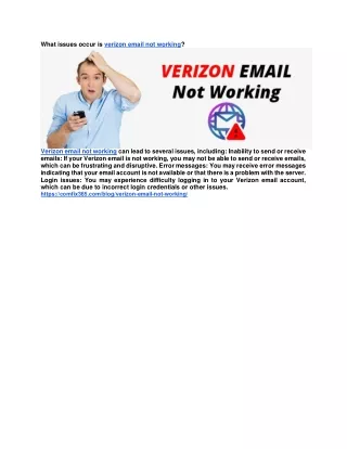 What issues occur is verizon email not working