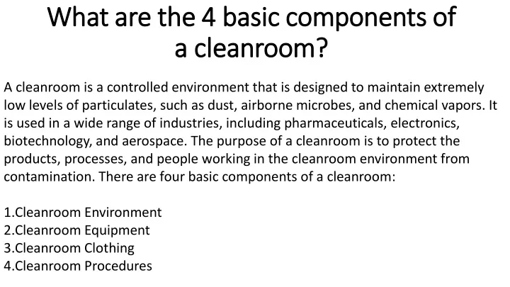 what are the what are the 4 4 basic components